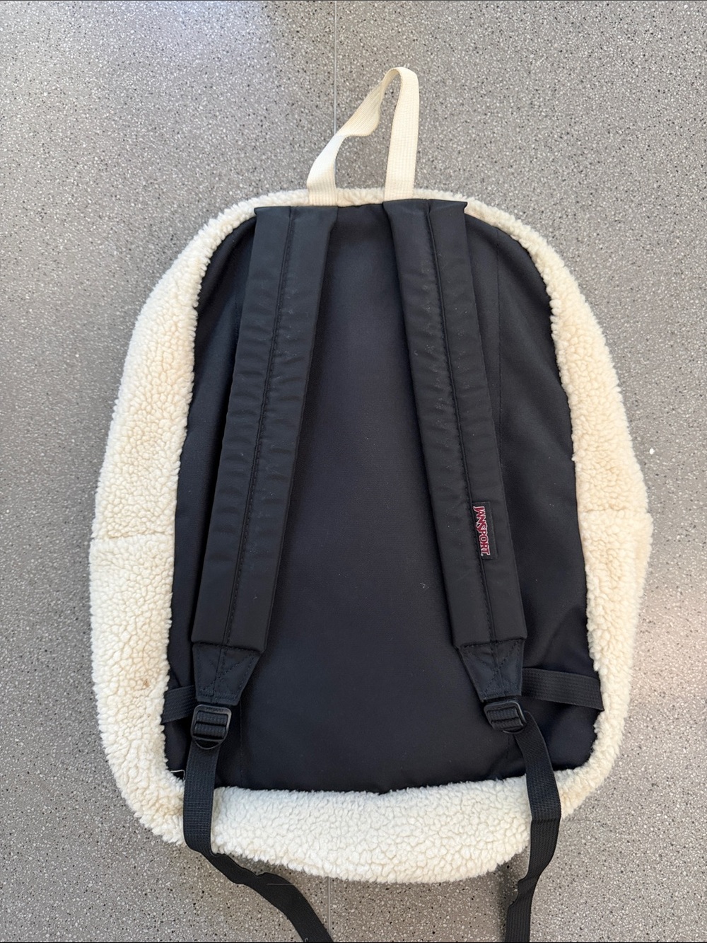 Jansport Black and Cream Sherpa Backpack - Picture 2 of 3